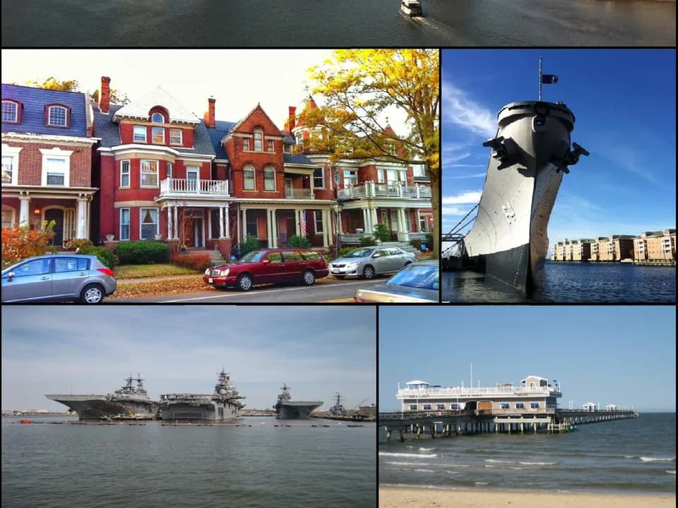 Norfolk Virginia waterfront and city scenes